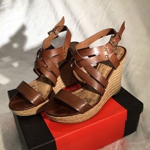 G by Guess Brown Ethela Wedge Sandal